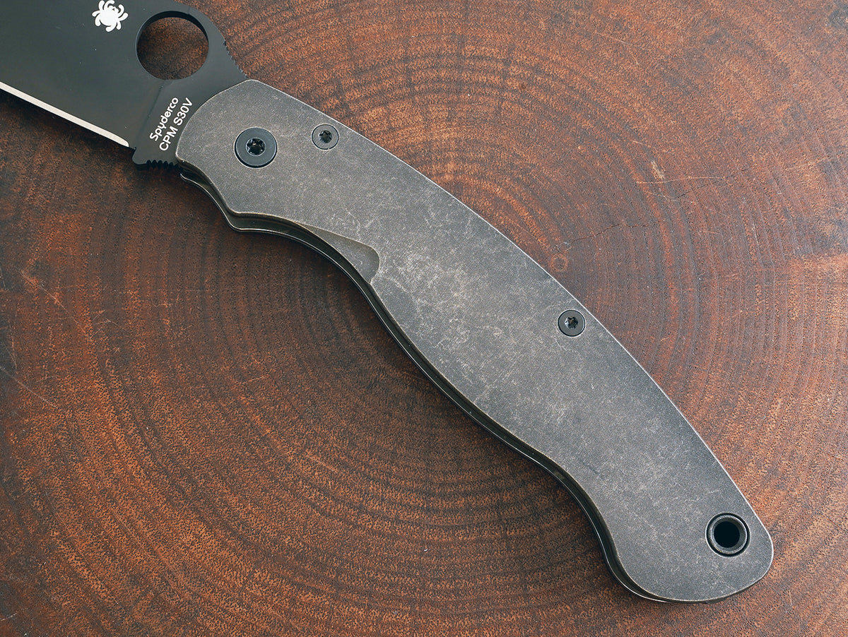 Titanium Dark Wash Scales for Spyderco Military 2 - Full Liner