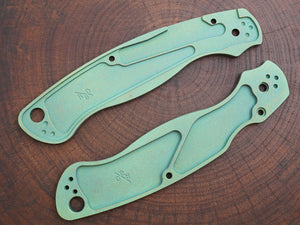 Titanium Rusted Anodized Critter Scales for Spyderco Military 2 - Nested Liner