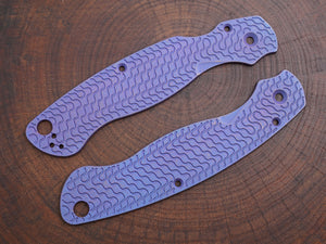 Titanium Rusted Anodized Critter Scales for Spyderco Military 2 - Nested Liner