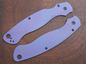 Titanium Rusted Anodized Scales for Spyderco Military 2 - Nested Liner