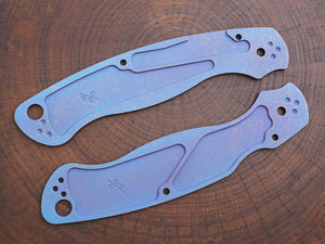 Titanium Rusted Anodized Hexi Scales for Spyderco Military 2 - Full Liner