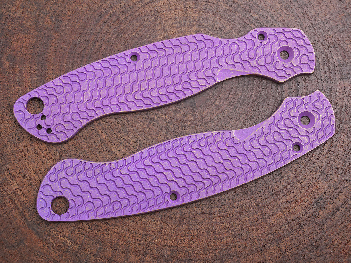 Titanium Rusted Anodized Critter Scales for Spyderco Military 2 - Full Liner