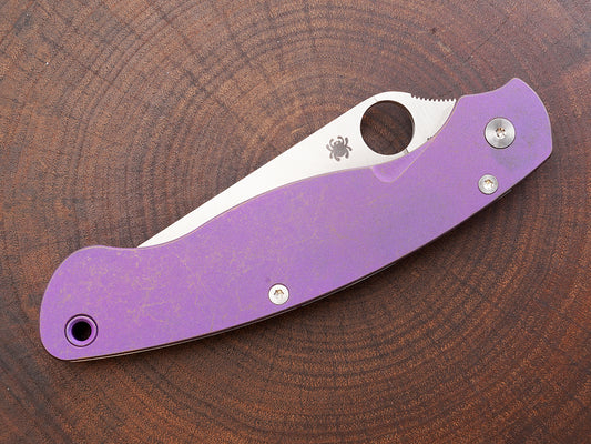 Titanium Rusted Anodized Scales for Spyderco Military 2 - Full Liner