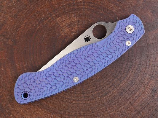 Titanium Rusted Anodized Critter Scales for Spyderco Military 2 - Full Liner