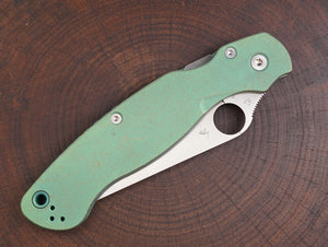 Titanium Rusted Anodized Scales for Spyderco Military 2 - Nested Liner