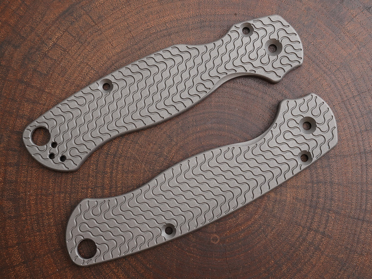 Titanium Scales for Spyderco PM2 Critter - Aluminum Blast