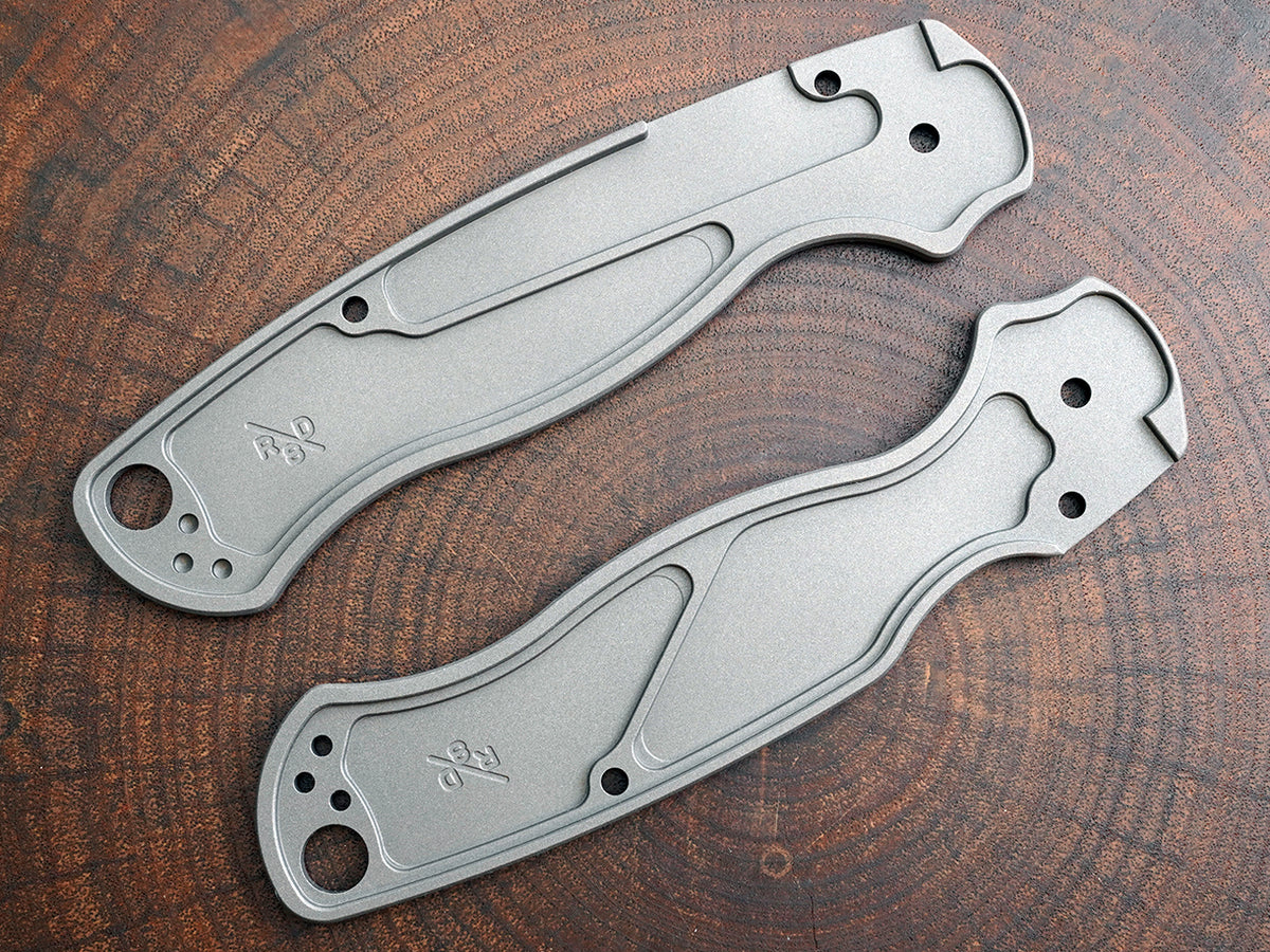 Titanium Scales for Spyderco PM2 Critter - Aluminum Blast