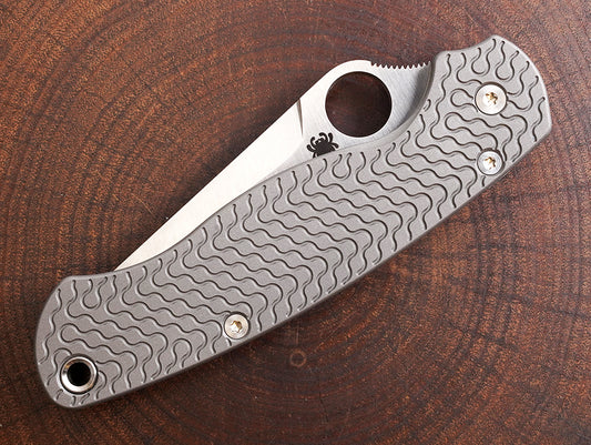 Titanium Scales for Spyderco PM2 Critter - Aluminum Blast