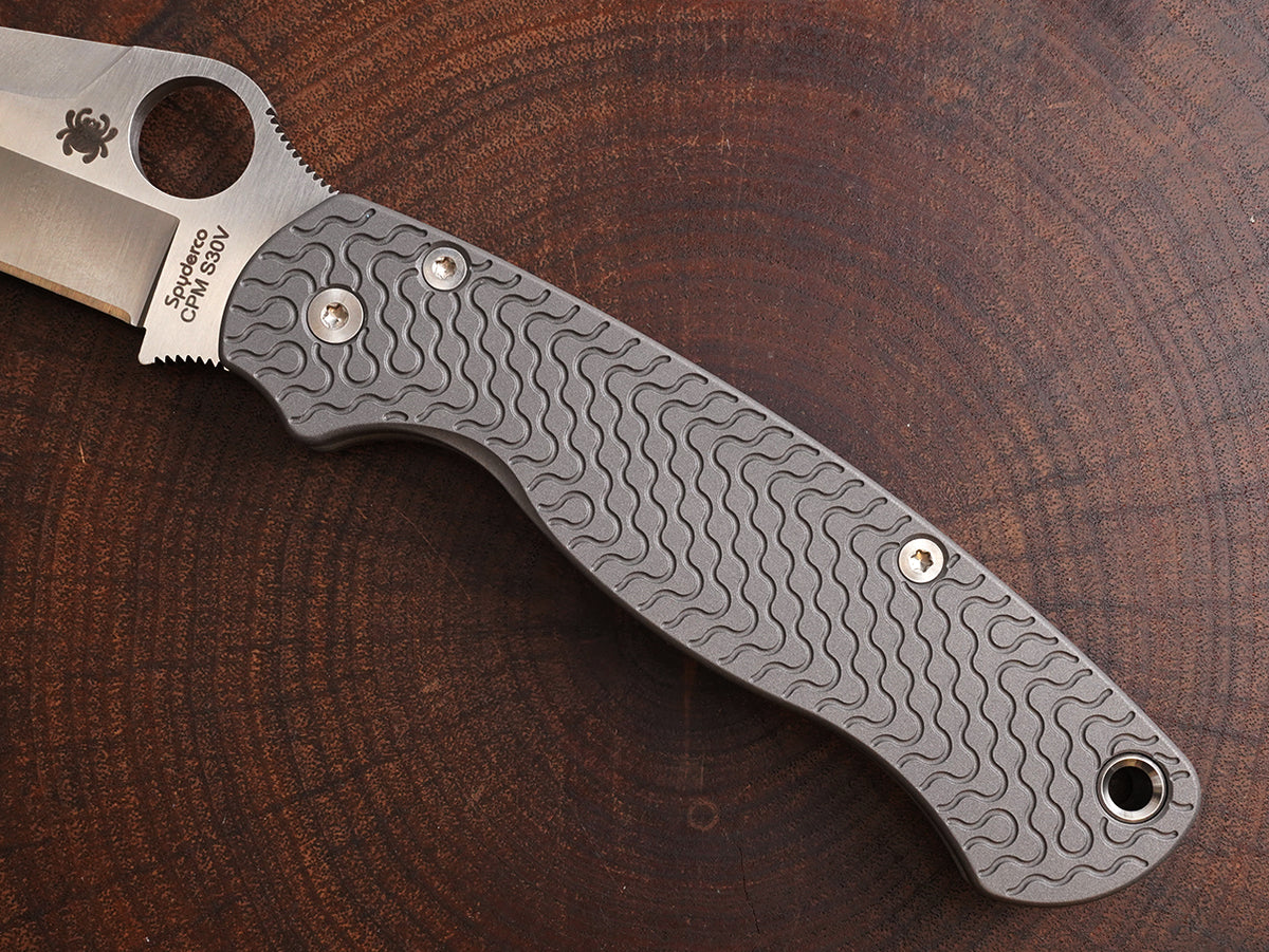 Titanium Scales for Spyderco PM2 Critter - Aluminum Blast