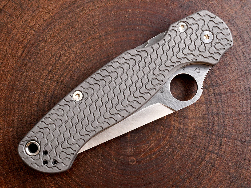 Titanium Scales for Spyderco PM2 Critter - Aluminum Blast