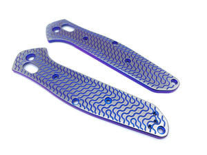 Titanium Critter Scales for Benchmade Osborne 940 Series - Blue/Purple Anodize