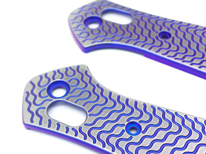 Titanium Critter Scales for Benchmade Osborne 940 Series - Blue/Purple Anodize